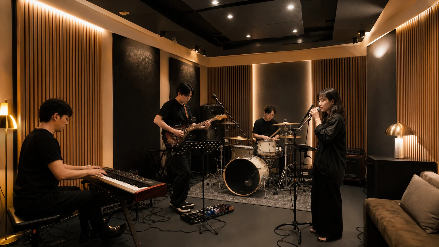 DIVA brand concept visual of a band rehearsal session