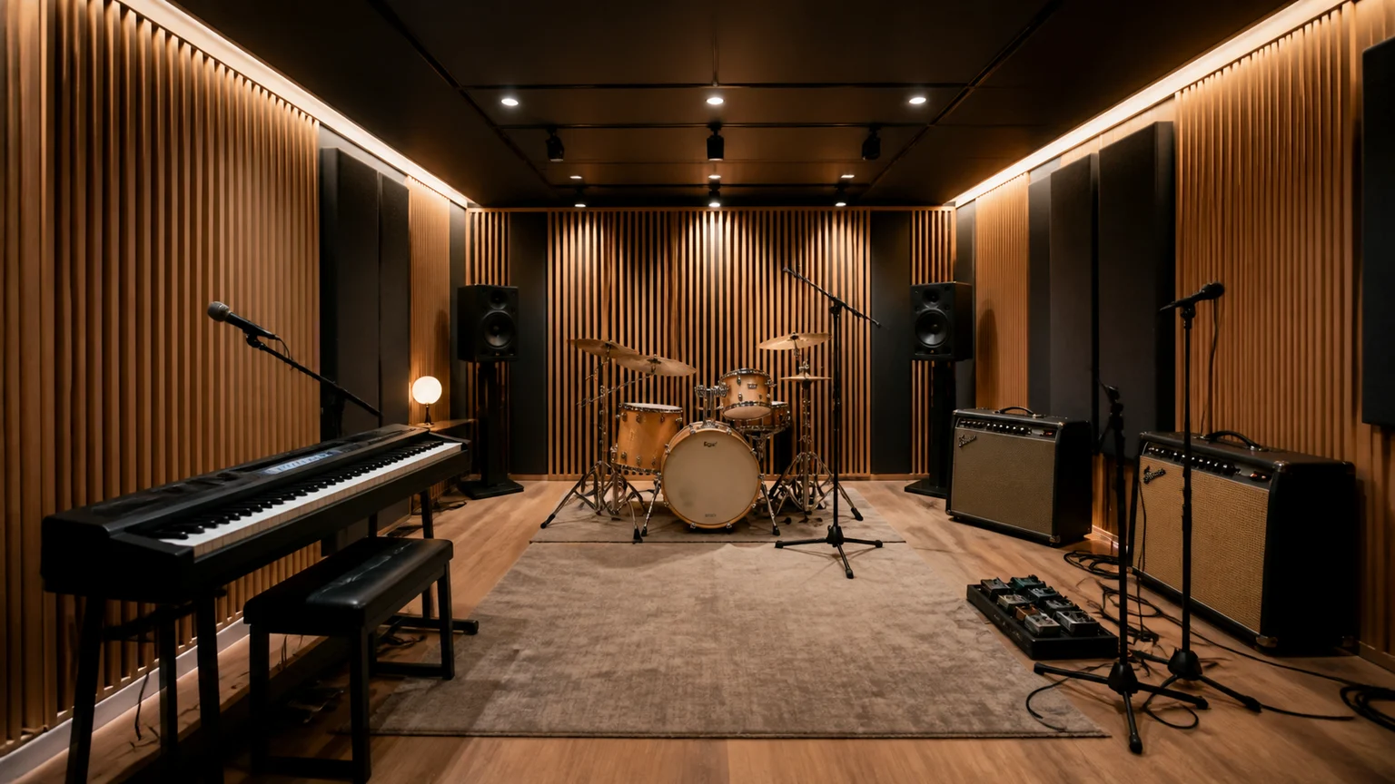 DIVA brand concept visual of a professional rehearsal and recording studio